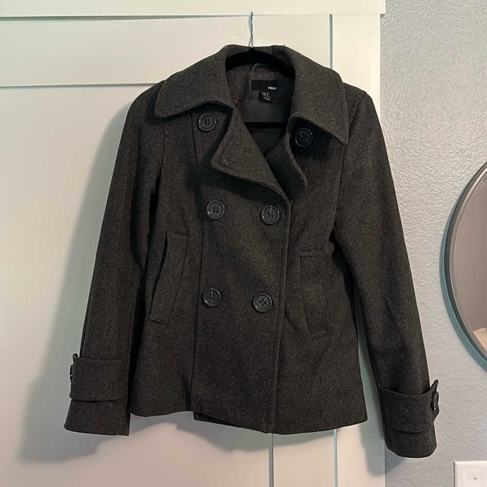 H&M women’s peacoat, grey, size 4